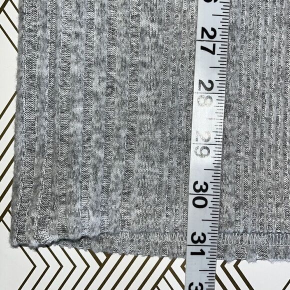 Umgee Ribbed Skirt Size Large Gray Pull On High Waist Side Slit - Picture 4 of 4